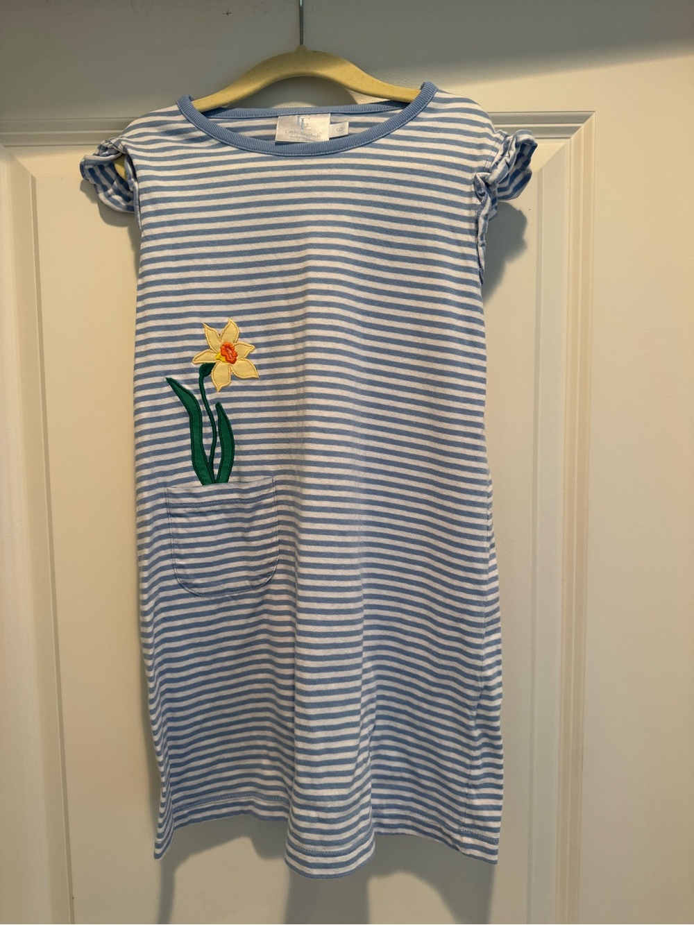 Little English Blue and White Striped Top
